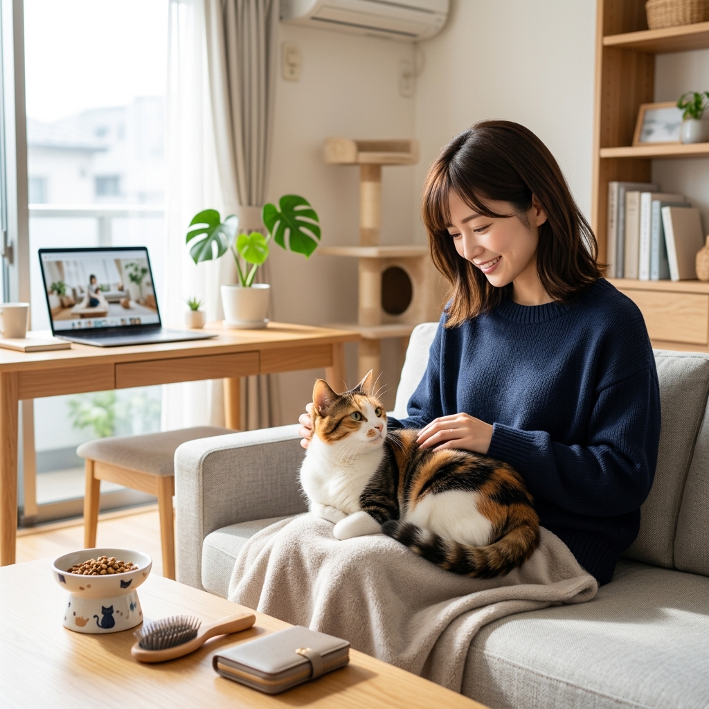 【完全ガイド】一人暮らしで猫を飼う！初期費用から毎日のルーティンまで アイキャッチ