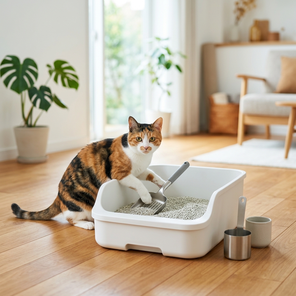 猫トイレの掃除頻度、正解は？清潔を保つためのベストな習慣 アイキャッチ