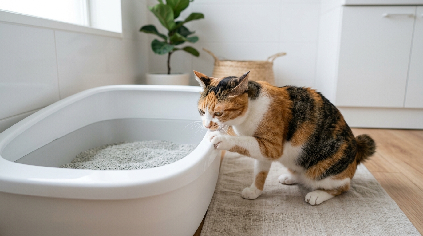 猫トイレのふち をかく - 1