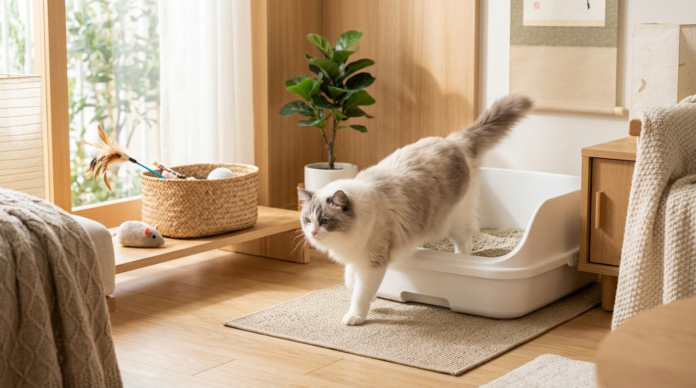 猫トイレのふち をかく - 3