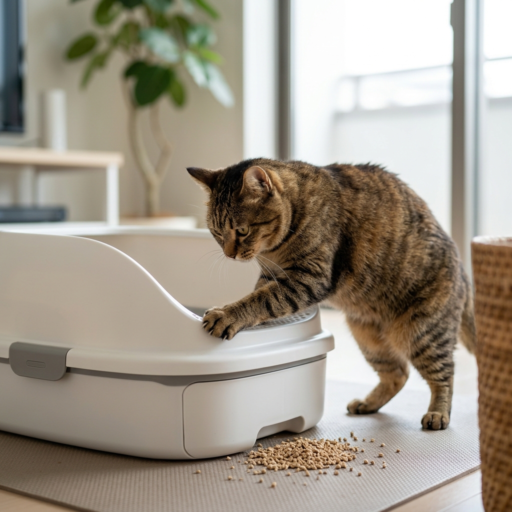猫トイレのふち をかく アイキャッチ