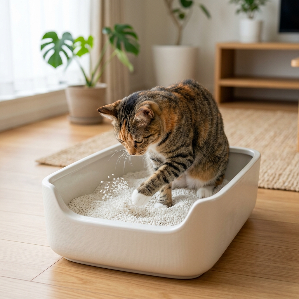 猫 トイレ 砂をかく だけ アイキャッチ