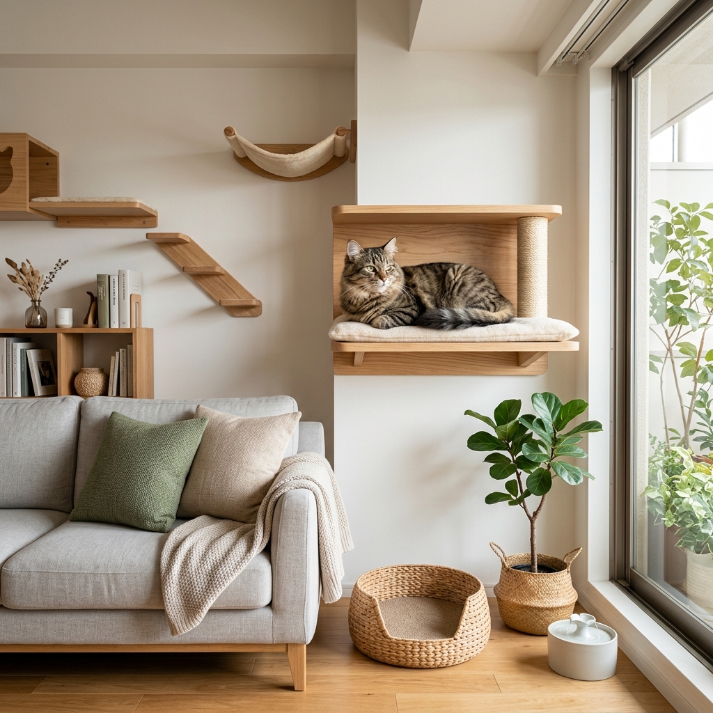 猫がいる部屋のインテリア実例！おしゃれと猫の快適さを両立するコツ アイキャッチ