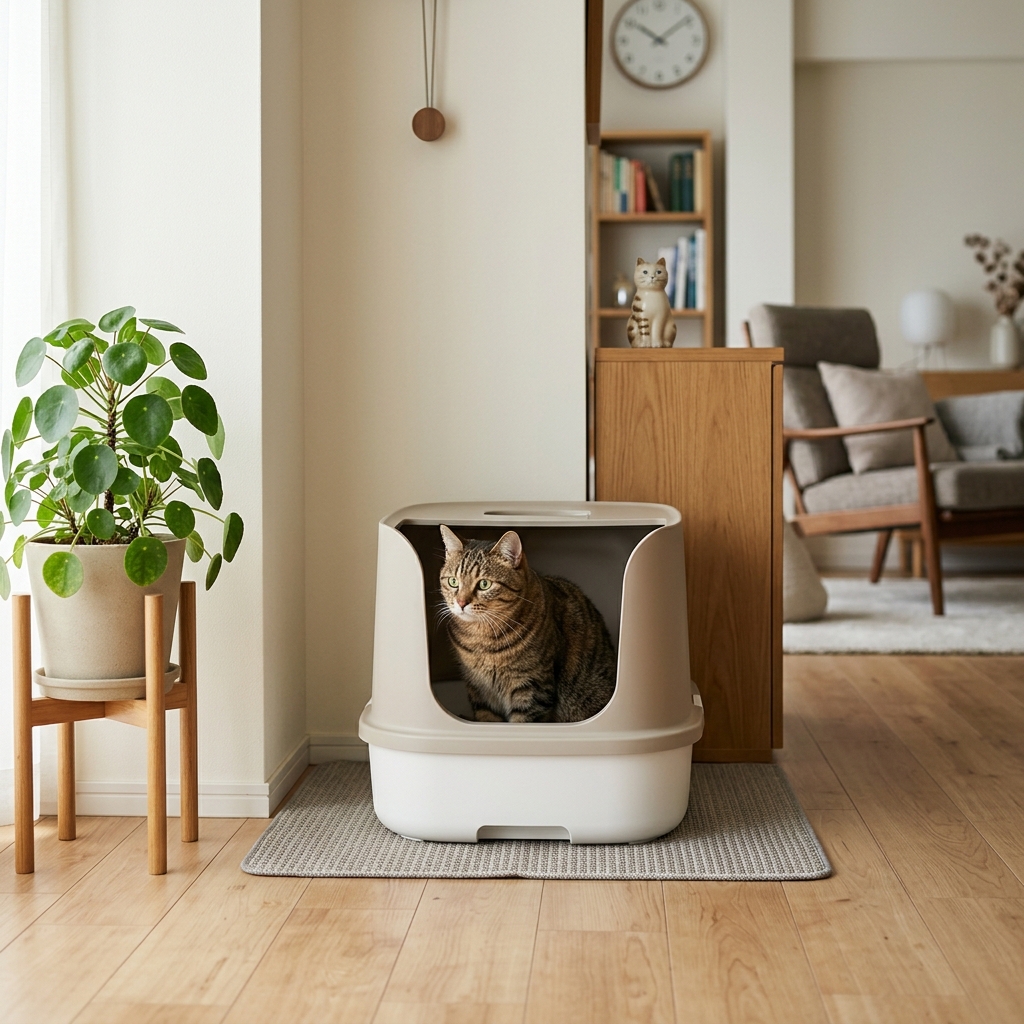 猫が喜ぶトイレの設置場所とは？風水や動線から考えるベストポジション アイキャッチ