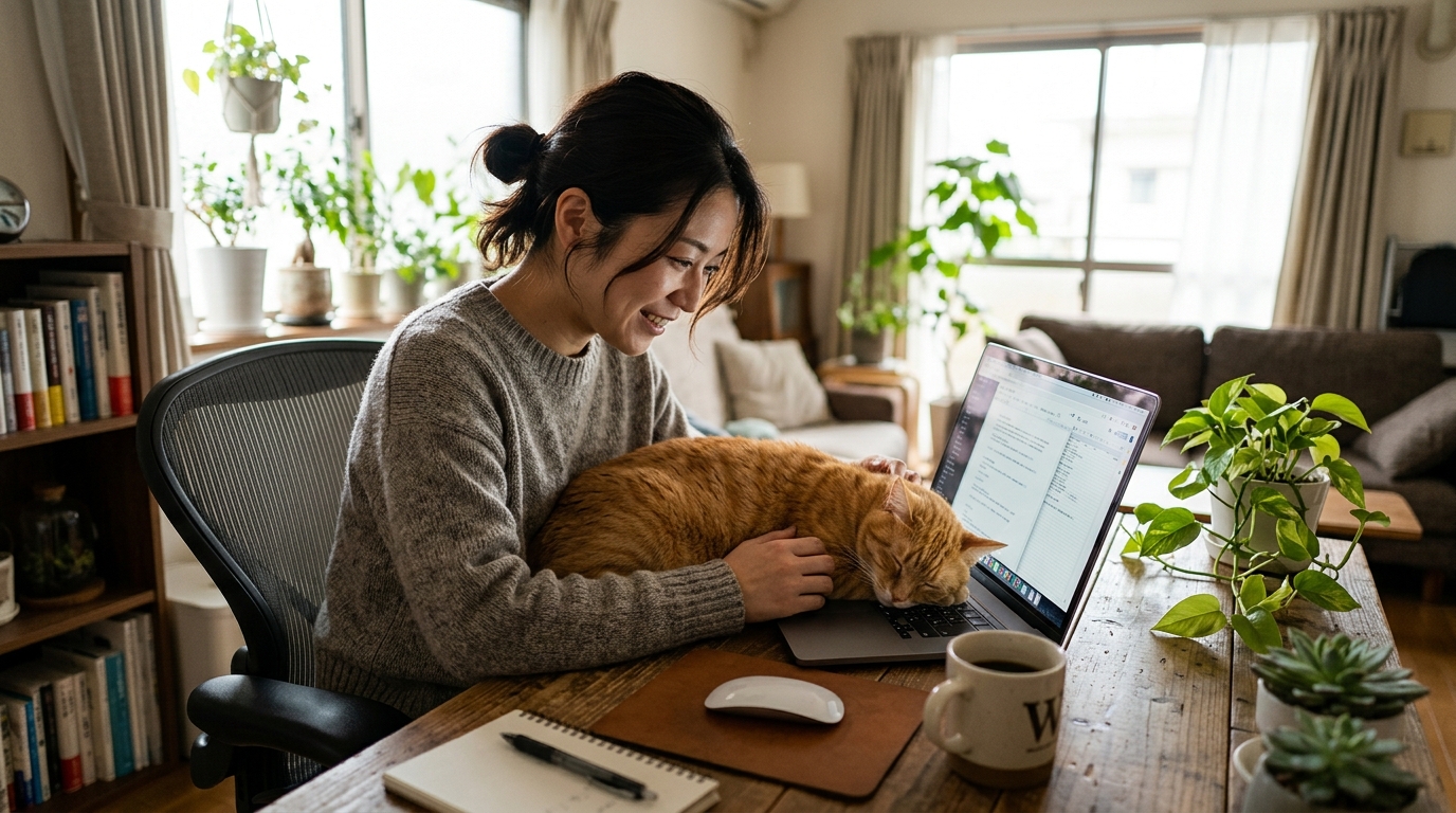猫とお家でお仕事!テレワーク中の猫の構ってアピール対策 - 1