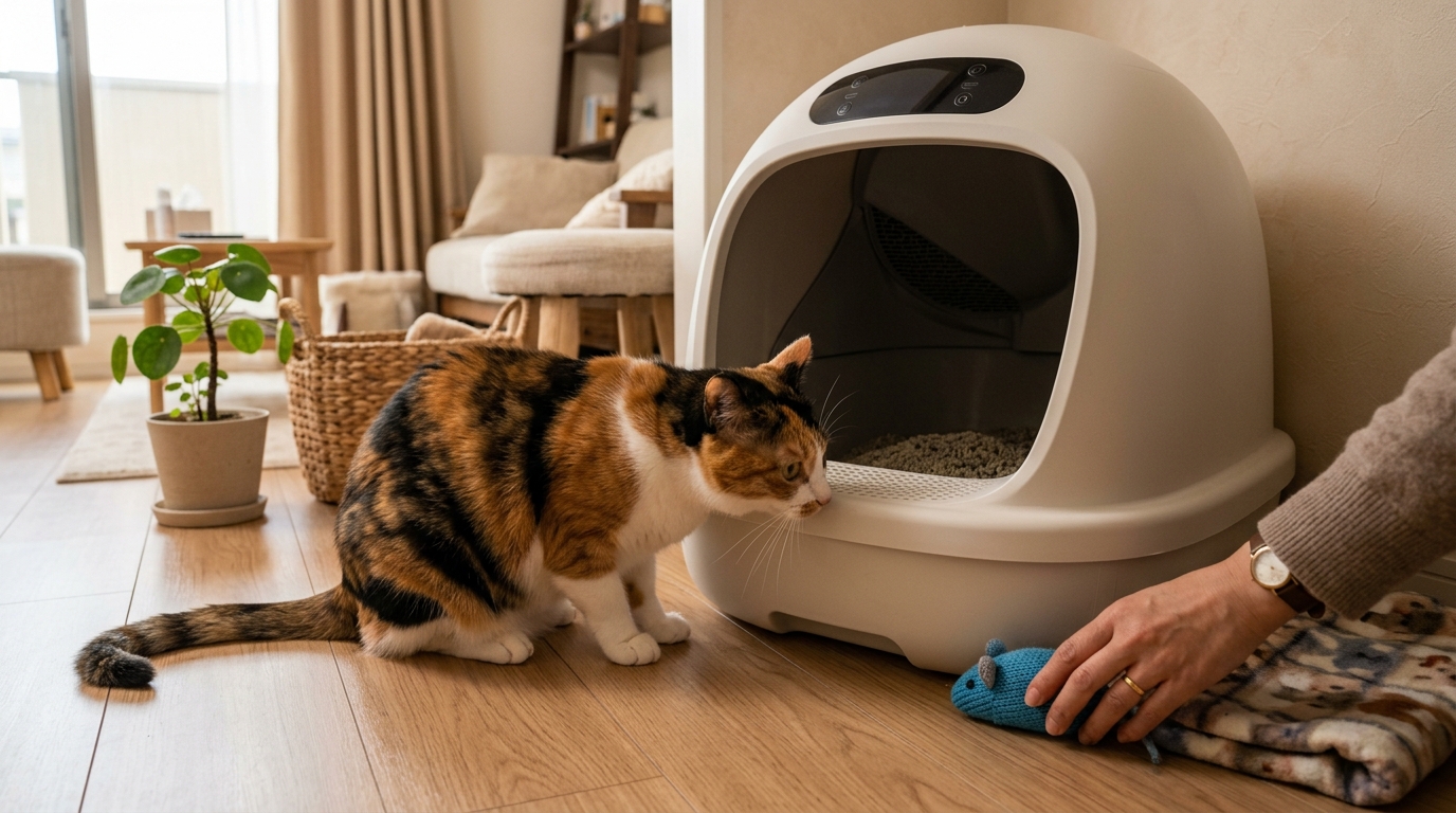 自動猫トイレを猫が怖がる時の対処法！慣れさせるためのステップ - 2