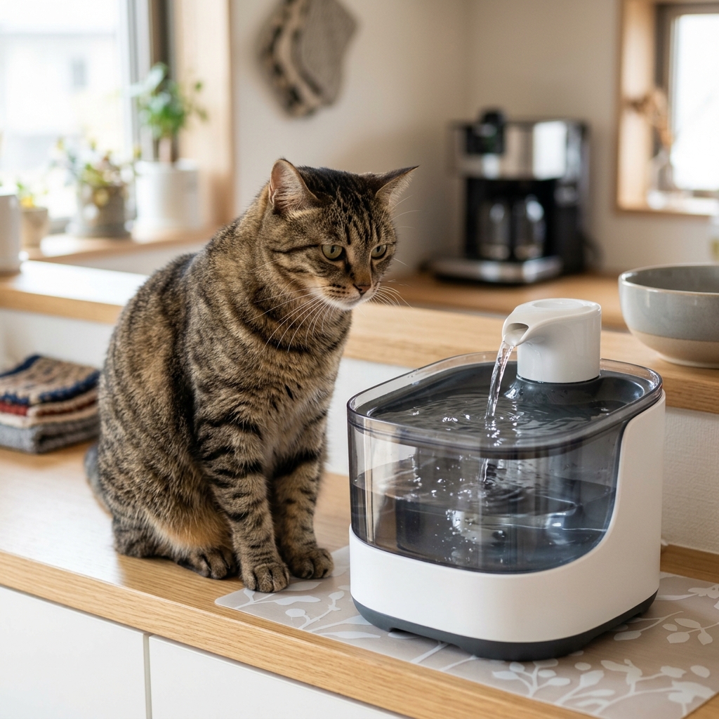 愛猫が自動給水器の水を飲まない？原因と飲ませるための工夫 アイキャッチ
