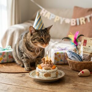 猫の誕生日にあげたい！安全で喜ばれるプレゼントとケーキの選び方 アイキャッチ