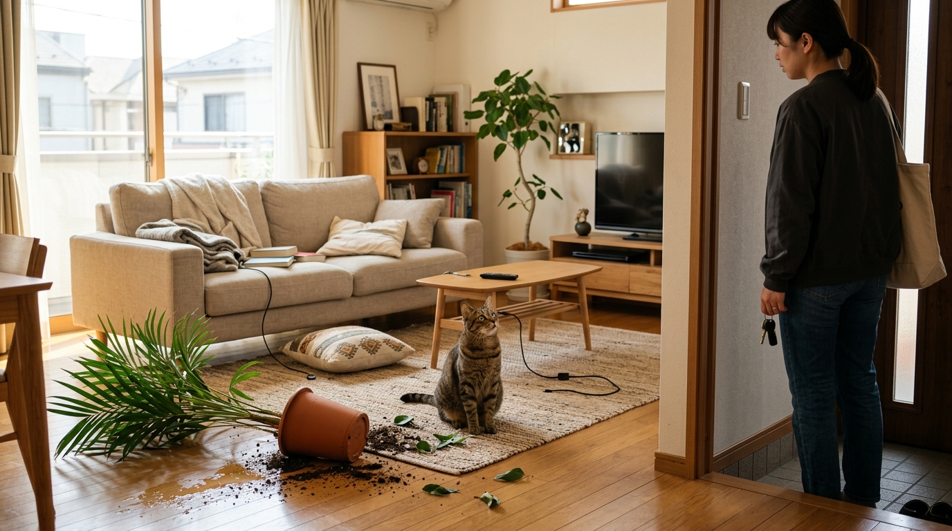 愛猫の留守番中のイタズラ対策!部屋の安全対策完全ガイド - 1