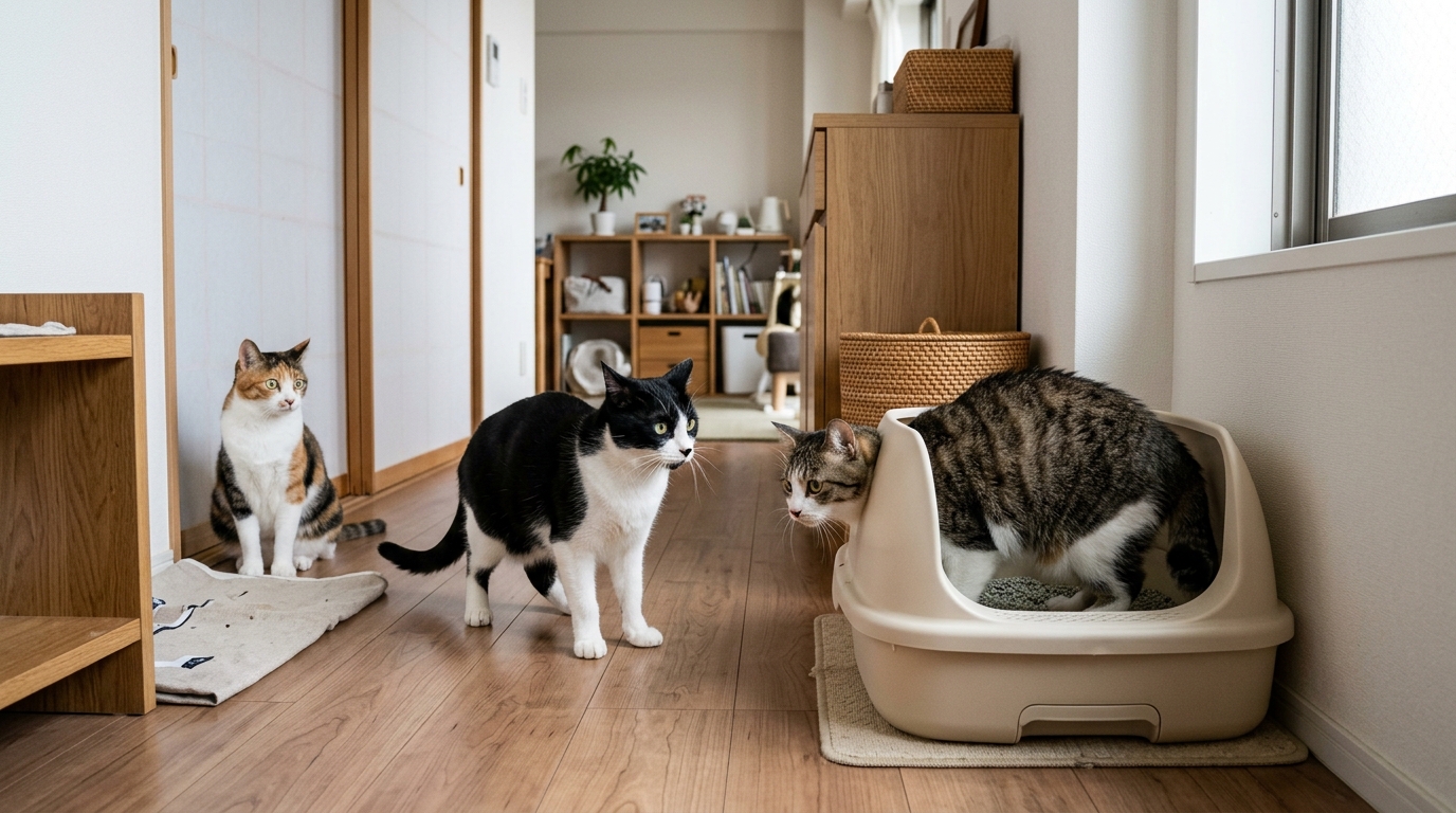 多頭飼いでのトイレの奪い合いを解決！平和なトイレ環境の作り方 - 1