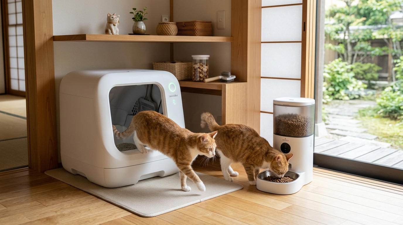 留守番が多い猫に！自動猫トイレ＋自動給餌器の最強セットアップ - 2
