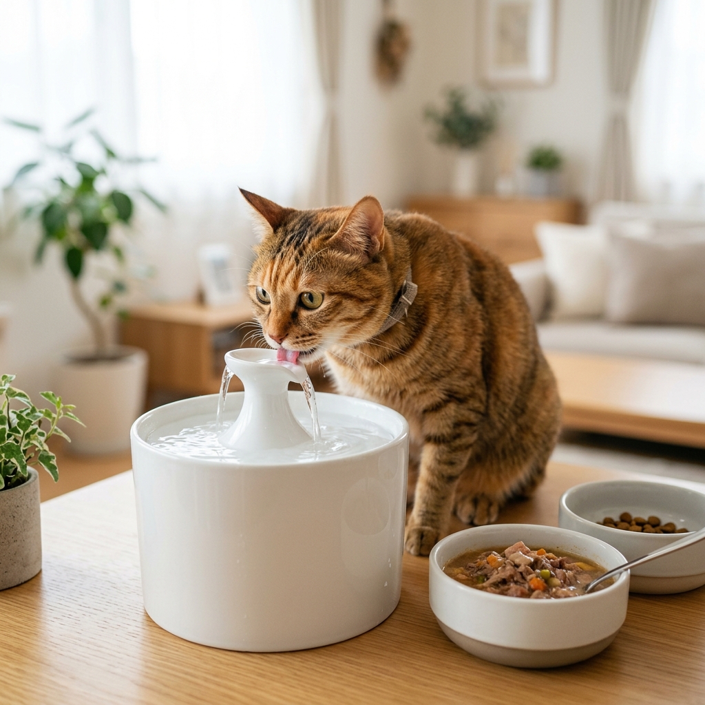 愛猫の尿路結石を防ぐ！毎日の食事と水分補給のポイント アイキャッチ