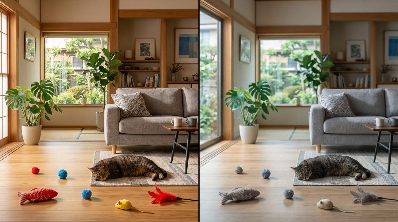 猫の見え方 再現 - 1