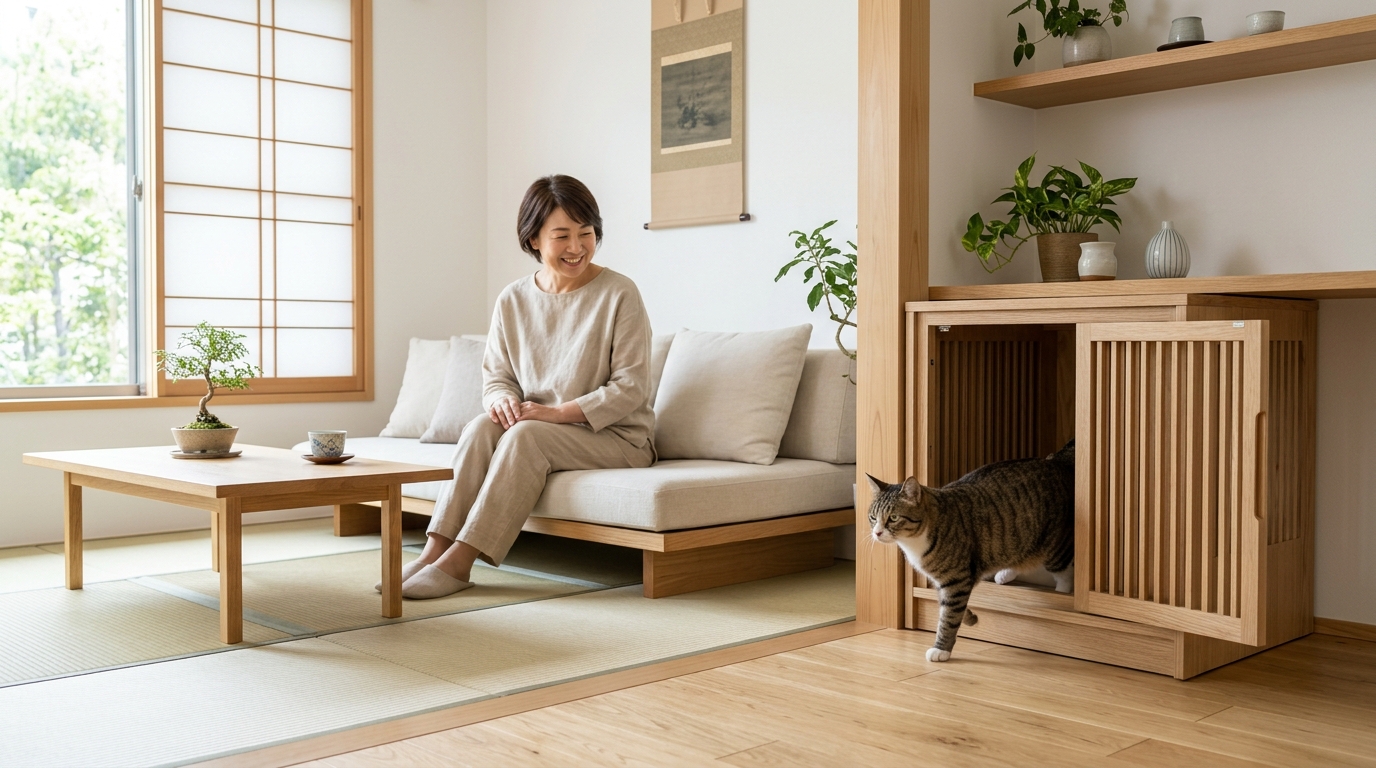 猫 トイレ 囲い - 1